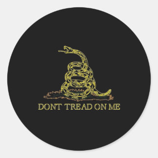 Dont Tread On Me Sticker Round Black