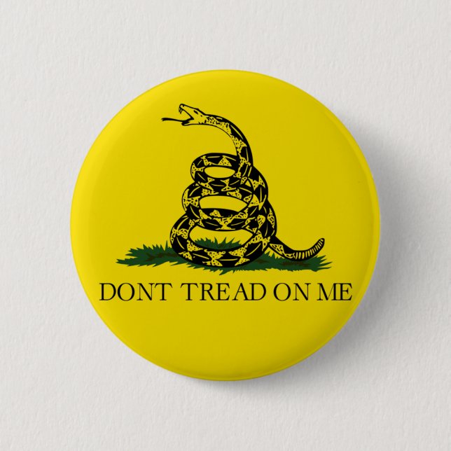 DONT TREAD ON ME, The Gadsden Flag 6 Cm Round Badge (Front)