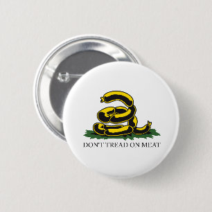 Don't tread on meat funny Gadsden flag parody meme 6 Cm Round Badge