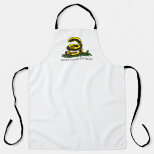 Don't tread on meat funny Gadsden flag parody meme Apron