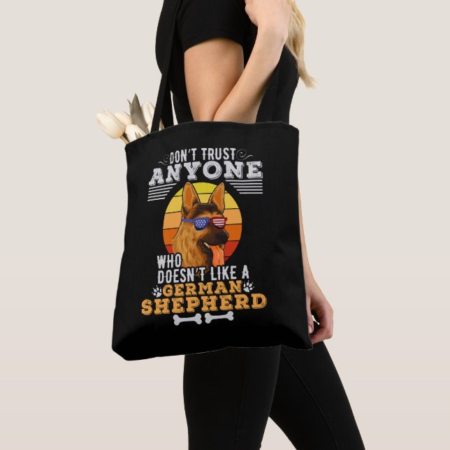 Don't Trust Anyone Doesn't Like A German Shepherd Tote Bag (Close Up)