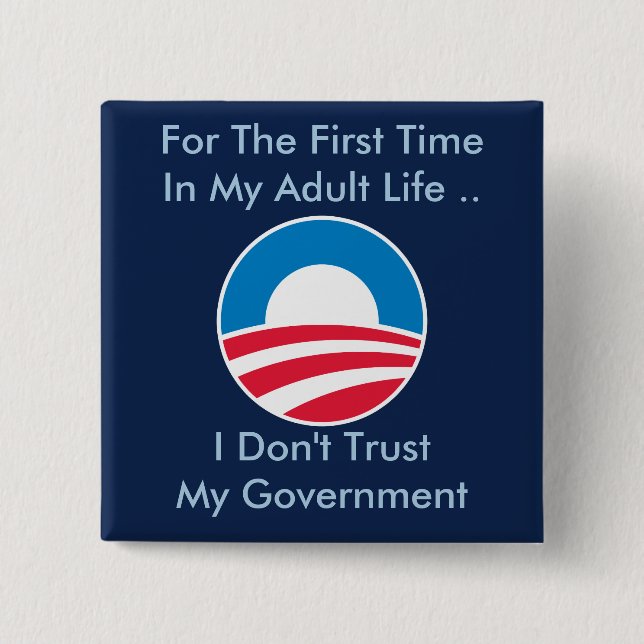 Don't Trust Government 15 Cm Square Badge (Front)
