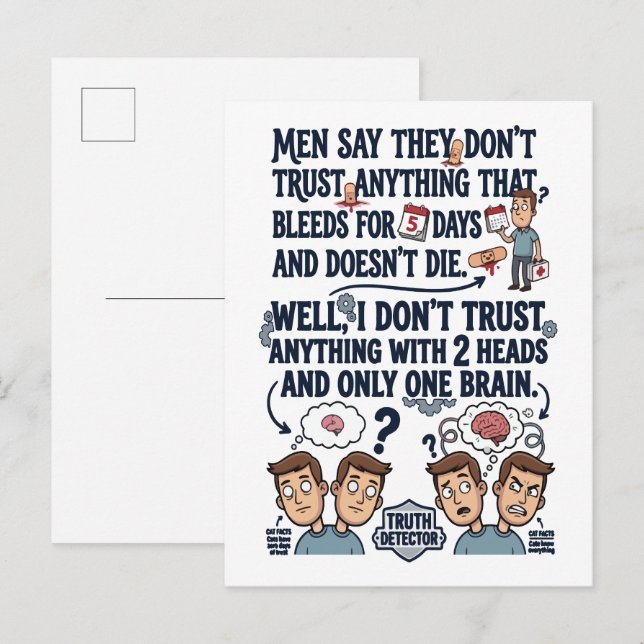 Don't Trust Two Heads One Brain Postcard (Front/Back)