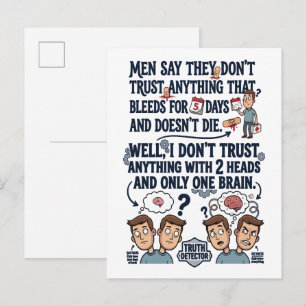 Don't Trust Two Heads One Brain Postcard