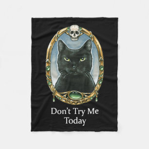 Dont Try Funny Cat Lover Sarcastic Quote Humourous Fleece Blanket