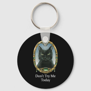 Dont Try Funny Cat Lover Sarcastic Quote Humourous Key Ring