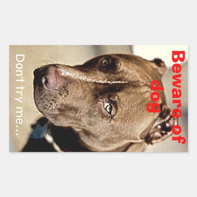 Don't try me...beware of dog -  sticker (Front)