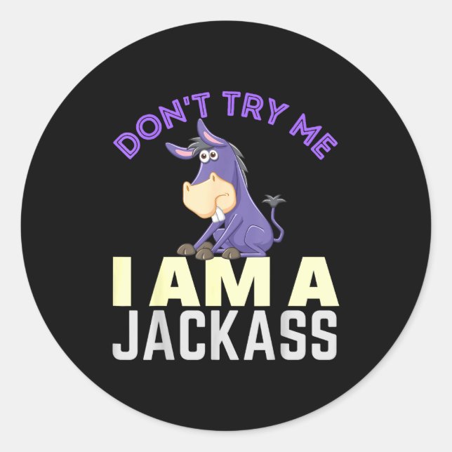 Don't Try Me I Am A Jack Funny Halloween Costume  Classic Round Sticker (Front)
