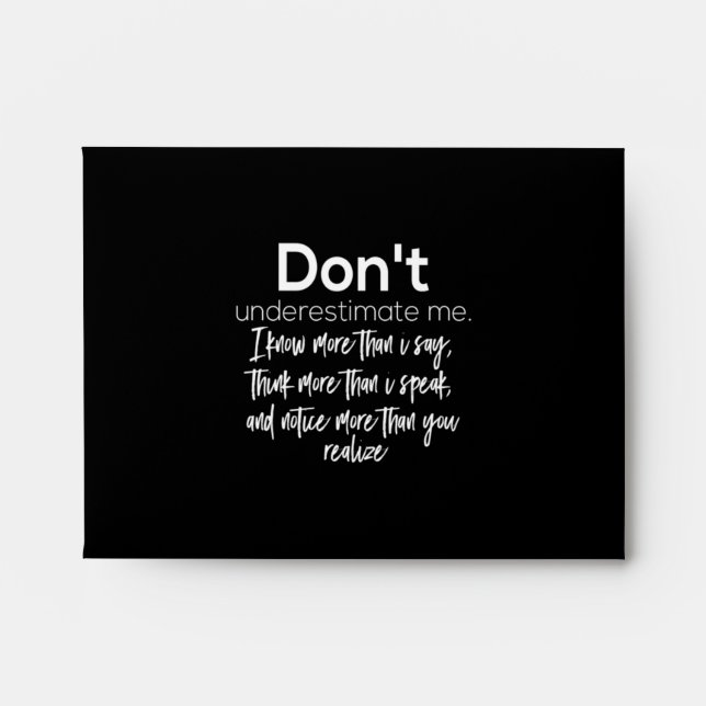 don't underestimate me envelope (Front)