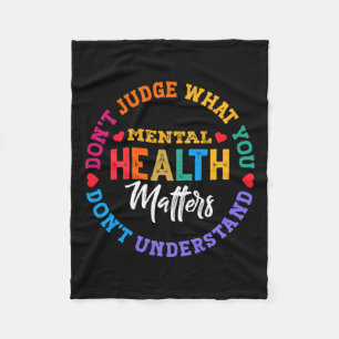 Don't Understand Mental Health Awareness Green Rib Fleece Blanket