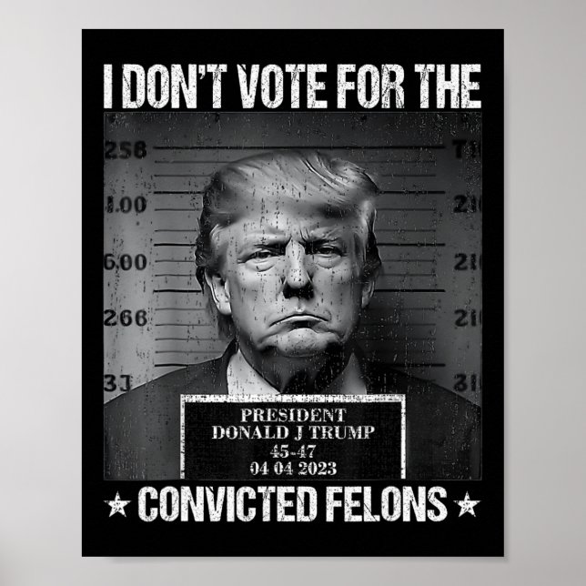 Don't Vote For Convicted Felons Anti-trump 4  Poster (Front)