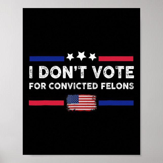 Don't Vote For Convicted Felons Anti-trump  Poster (Front)