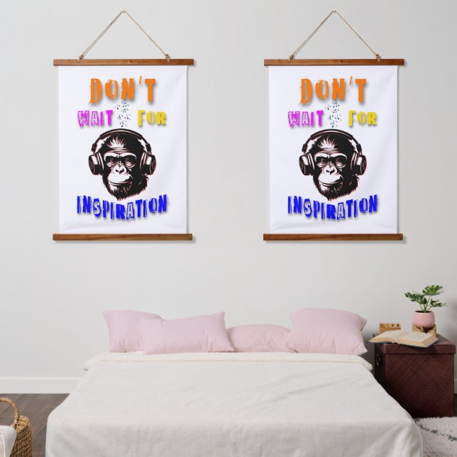 Don't Wait For Inspiration Hanging Tapestry (Bedroom)