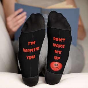 Don't Wake Me Up Angry Face Socks