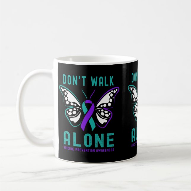 Dont Walk Alone Butterfly Prevention Support Coffee Mug (Left)