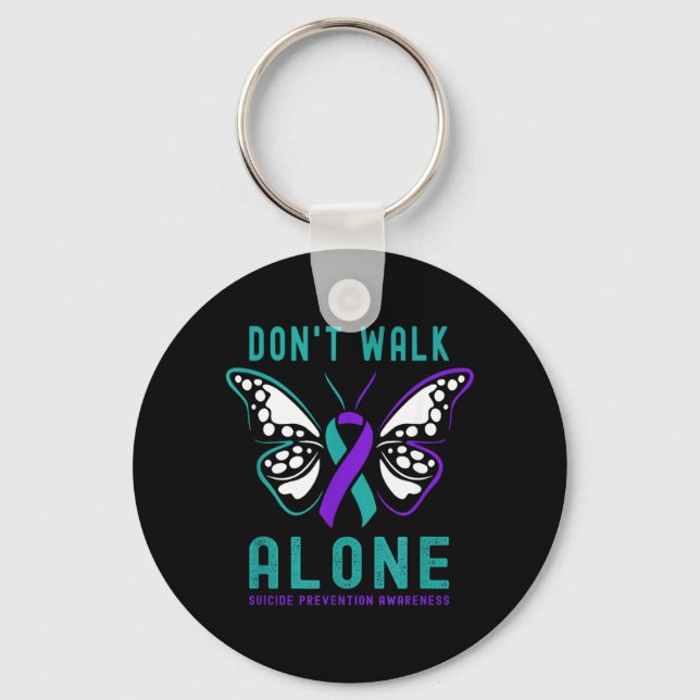 Dont Walk Alone Butterfly Prevention Support Key Ring (Front)