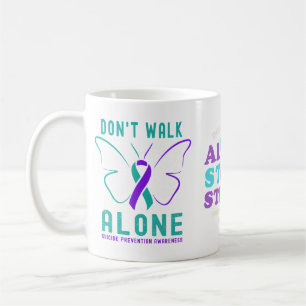 Dont Walk Alone Prevention Awareness Ribbon Heart Coffee Mug