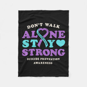 Dont Walk Alone Suicide Prevention Awareness Ribbo Fleece Blanket