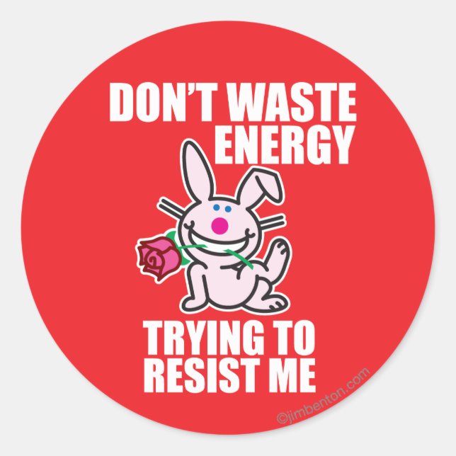 Don't Waste Energy Classic Round Sticker (Front)