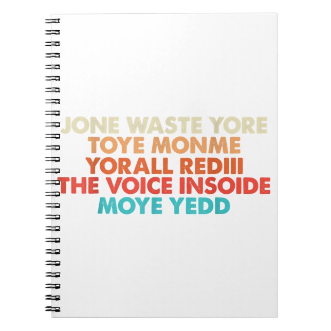 Don't Waste Your Time On Me I Miss You Lyric  Notebook (Front)