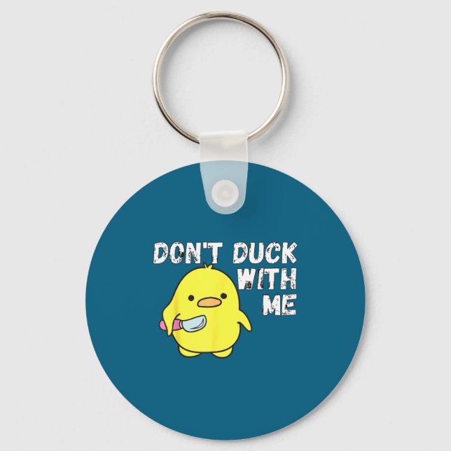 Dont With Duck Rubber Duck Apparel Key Ring (Front)