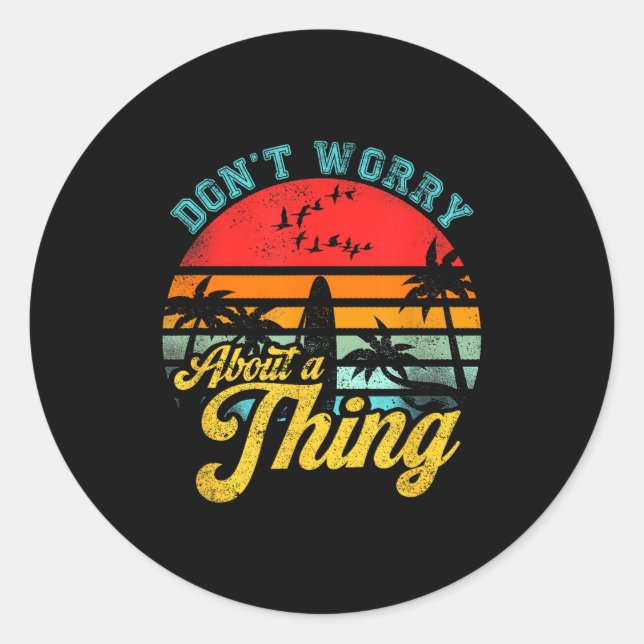 Don't Worry About A Thing Jamaican Rasta Reggae Fu Classic Round Sticker (Front)