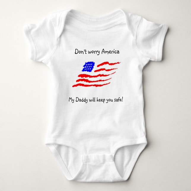 Don't worry America Baby Bodysuit (Front)
