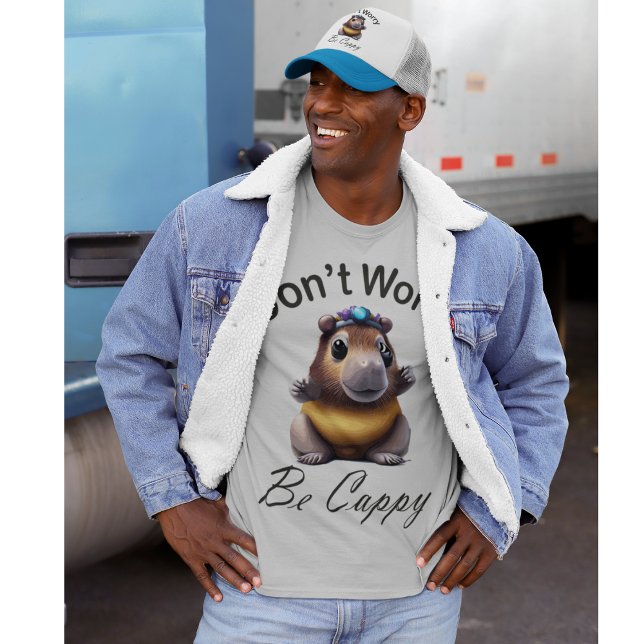 Don't Worry Be Cappy, Capybara   T-Shirt (Creator Uploaded)