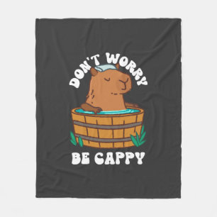 Don't Worry Be Cappy Fleece Blanket