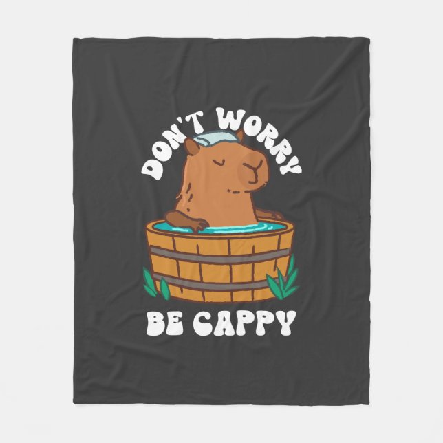 Don't Worry Be Cappy  Fleece Blanket (Front)