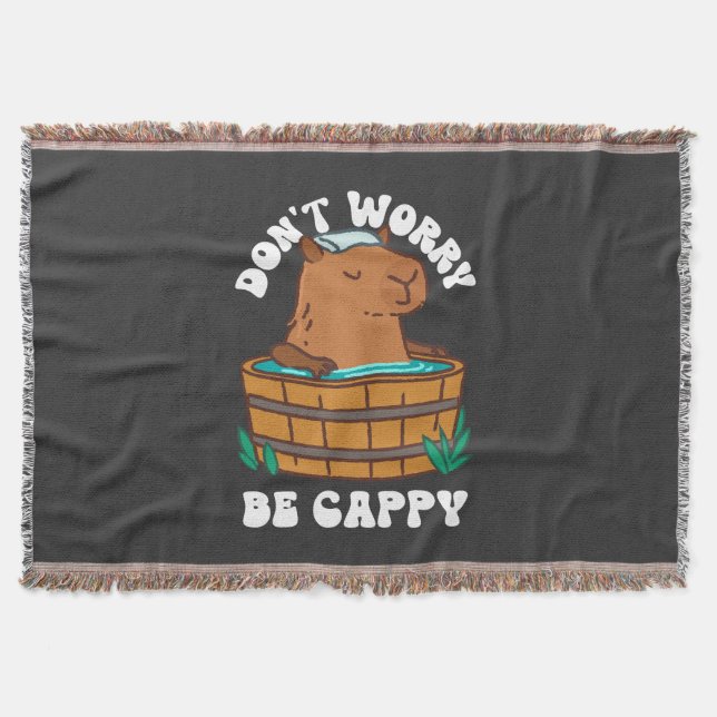 Don't Worry Be Cappy  Throw Blanket (Front)