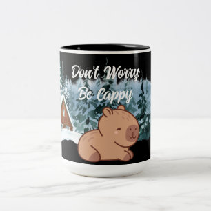 Don't Worry, Be cappy: Winter Serenity Two-Tone Coffee Mug