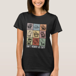 Don't Worry Be Capy Capybara Lover Funny Vintage R T-Shirt