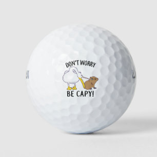 Don't Worry, Be Capy. Capybara Orange Unbothered Golf Balls