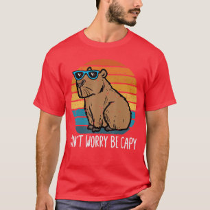 Dont Worry Be Capy Capybara Retro Men Boys Youth W T-Shirt