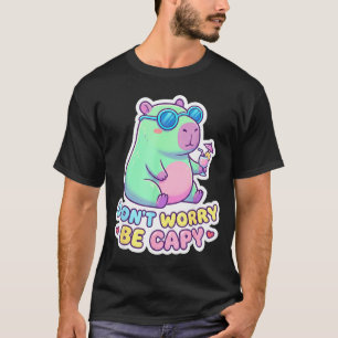 Don't worry be capy cute kawaii capybara summer T-Shirt
