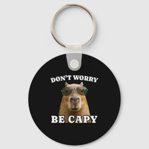 Dont worry be capy funny capybara key ring