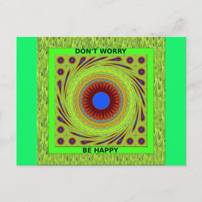 Don't Worry Be Happy Art Print Postcard (Front)