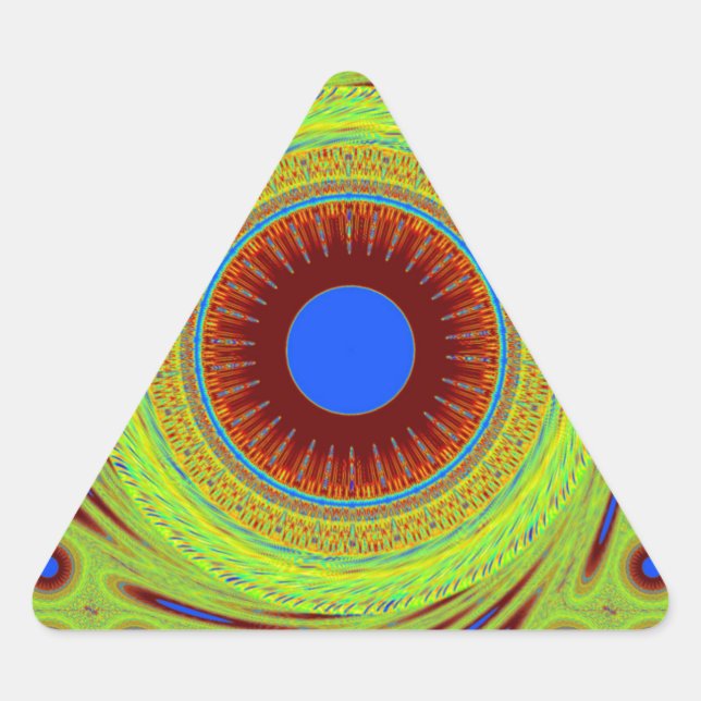 Don't Worry Be Happy Art Print Triangle Sticker (Front)