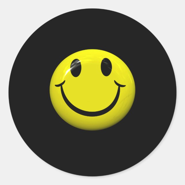 Dont Worry Be Happy Face  Classic Round Sticker (Front)