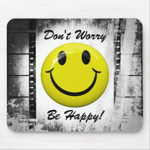 Don't Worry Be Happy Face Mousepad