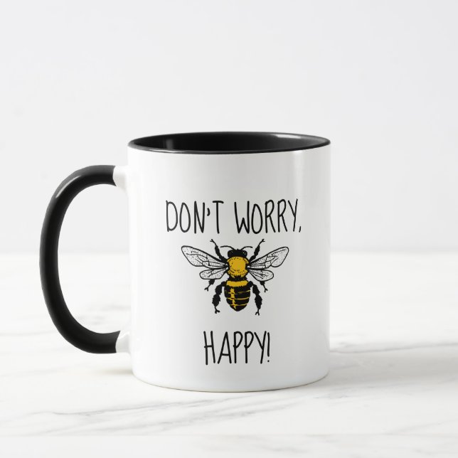 Don't Worry Be Happy Yellow Mug (Left)