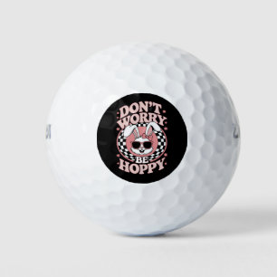 Don't Worry Be Hoppy Easter Bunny Rabbit Golf Balls