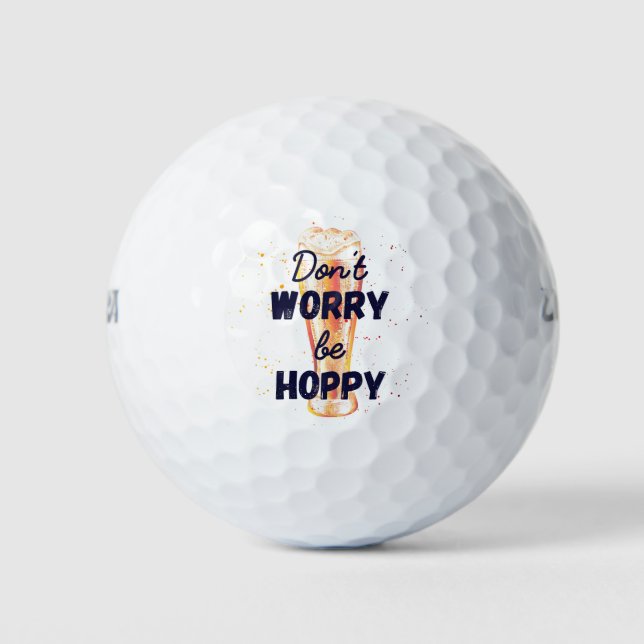 Don't Worry Be Hoppy | Easter Golf Balls (Front)