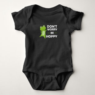 Dont Worry Be Hoppy - Funny Frog Cute Animals Baby Bodysuit