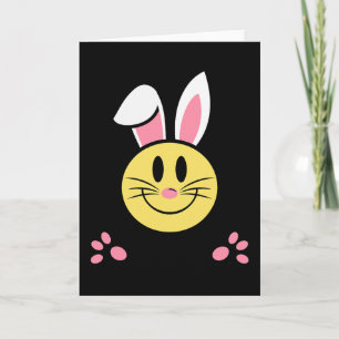 Don't Worry Be Hoppy Smile Face Easter Bunny Subli Card