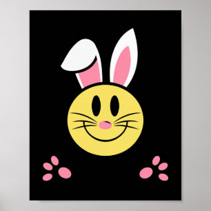 Don't Worry Be Hoppy Smile Face Easter Bunny Subli Poster