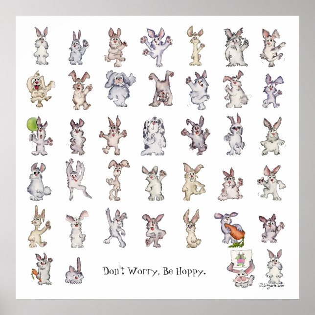 Don't Worry Be Hoppy Square Poster (Front)