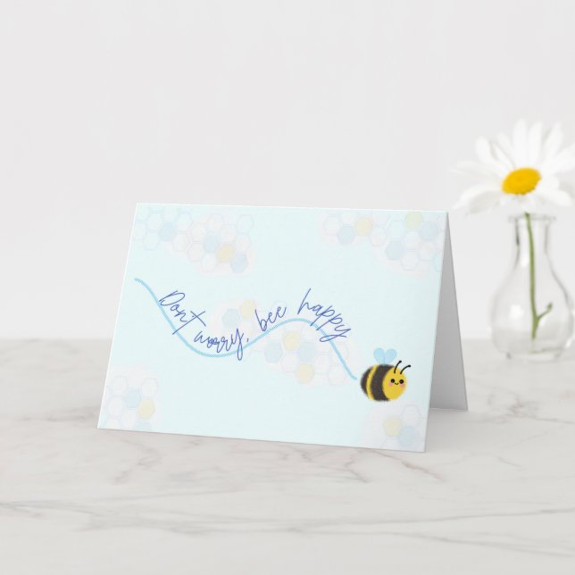 Don't worry bee happy card (Small Plant)