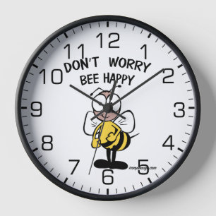 Don't Worry Bee Happy Clock